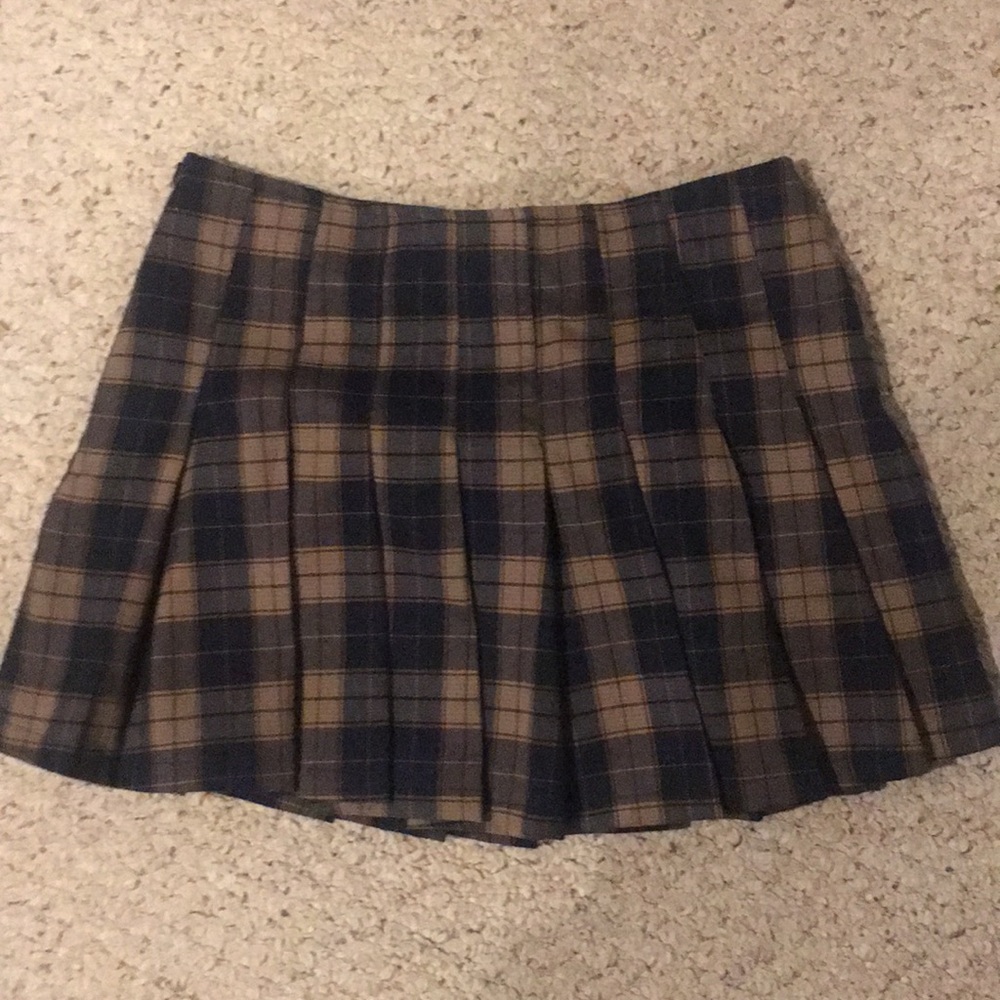Plaid pleated skirt